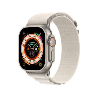 Apple Watch Ultra 49MM GPS + Cellular - Titanium Case with Starlight Alpine Loop (SMALL) (MQFA3)