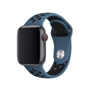 Coteetcl 44/45MM For Apple Watch Silicone Nike - Heart Blue + Black (WH5217-BL-BK)