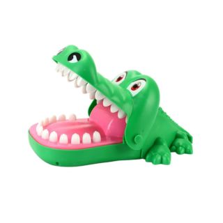 Creative Hungry Animal Dentist Game Classic Bite Hand Party Game for Family (Green)