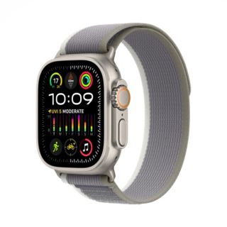 Apple Watch Ultra 2 GPS + Cellular, 49mm Titanium Case with Green/Grey Trail Loop - S/M | MRF33AE/A