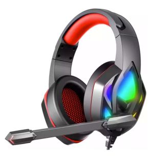 سماعات رأس سلكية للألعاب ضوء RGB - أسود