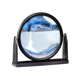 Hourglass Picture Stable Base Glass Decorative Moving Sandscape Craft for Home - Blue