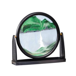 Hourglass Picture Stable Base Glass Decorative Moving Sandscape Craft for Home - Green