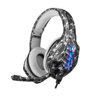 Gaming Headset with LED Light & Noise Canceling Microphone - Black Camo (J1 BC)