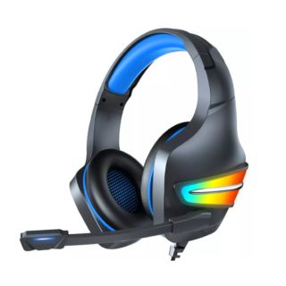 ERXUNG Gaming Headset RGB LED Light Stereo Bass Wired Headset With Mic - Black (J6 B)