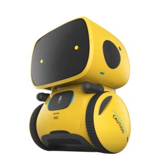 Kids Toy Robot Mini Voice Control AT Intelligent Interactive Device - Yellow