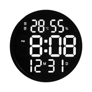 Large Digital Wall Clock Alarms Clock Memory Timing Function - Black (6620 B)