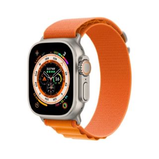 Apple Watch Ultra 49MM GPS + Cellular - Titanium Case with Orange Alpine Loop (Medium) (MQFL3)
