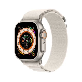 Apple Watch Ultra 49MM GPS + Cellular - Titanium Case with Starlight Alpine Loop (Large) (MQFD3)