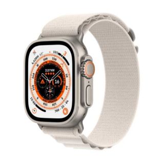 Apple Watch Ultra 49MM GPS + Cellular - Titanium Case with Starlight Alpine Loop - Small - MQFQ3