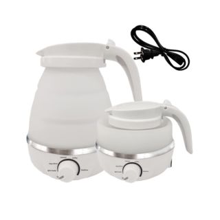 Multi Function Folding Electric Kettle Adjustable Temperature Control Portable - White