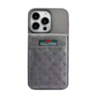iPhone 13 Pro Max Santa Barbara Leather Case with Wallets - Gray (SB-IP13SPHLD-6.7GRY)