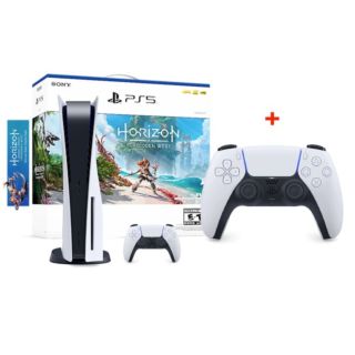 Sony PlayStation 5 PS5 Console Disk Version With Horizon Forbidden West Game + Sony Dualsense Controller