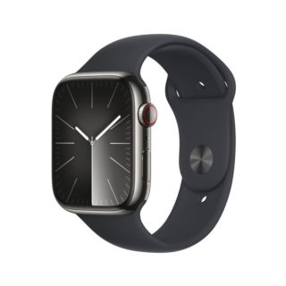 Apple Watch Series 9 45mm GPS + Cellular - Graphite Stainless Steel Case with Midnight Sport Band - S/M | MRMV3QA/A