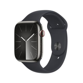 Apple Watch Series 9 45mm GPS + Cellular - Graphite Stainless Steel Case with Midnight Sport Band - M/L | MRMW3QA/A