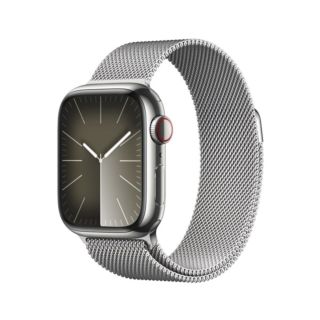 Apple Watch Series 9 41mm GPS + Cellular - Silver Stainless Steel Case with Silver Milanese Loop | MRJ43QA/A