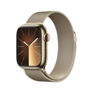 Apple Watch Series 9 41mm GPS + Cellular - Gold Stainless Steel Case with Gold Milanese Loop | MRJ73QA/A