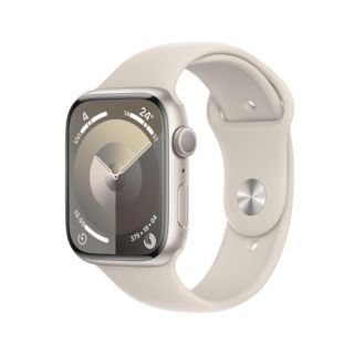 Apple Watch Series 9 45mm GPS + Cellular - Starlight Aluminium Case with Starlight Sport Band - M/L | MRM93QA/A
