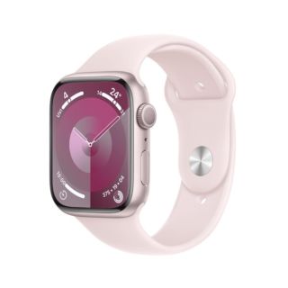 Apple Watch Series 9 45mm GPS + Cellular - Pink Aluminium Case with Light Pink Sport Band - S/M | MRMK3QA/A
