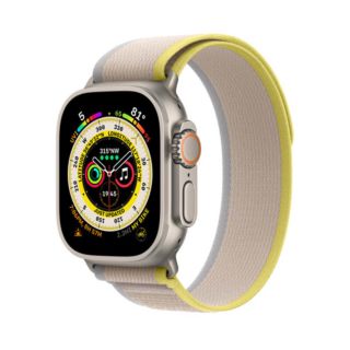 Apple Watch Ultra 49MM GPS + Cellular - Titanium Case with Yellow/Beige Trail Loop (Medium/Large) MQF23