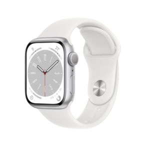 Apple Watch Series 8 41mm GPS - Silver Aluminum Case with White Sport Band (MP6M3)
