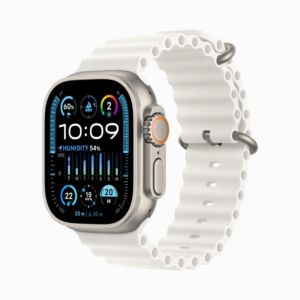 Apple Watch Ultra 2 GPS + Cellular, 49mm Titanium Case with White Ocean Band | MREJ3
