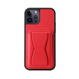 HDCL iPhone 14 Pro Case With Stand And Pocket Protection - Red