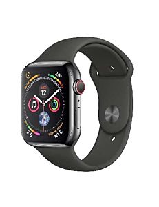 Apple Watch Series 4 - 44MM Cellular Space Black Stainless Steel Case with Space Black Sport Band (MTX22)