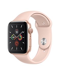 Apple Watch Series 5 - 44MM GPS Gold Aluminum Case with Pink Sport Band (MWVE2)