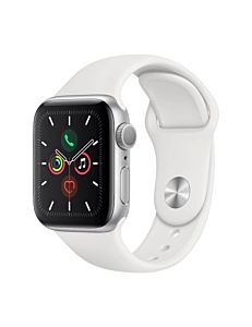 Apple Watch Series 5 - 44MM Cellular Silver Aluminum Case with White Sport Band (MWWC2)