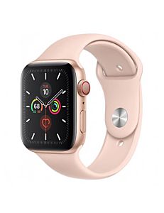 Apple Watch Series 5 - 44MM Cellular Gold Aluminum Case with Pink Sport Band (MWWD2)
